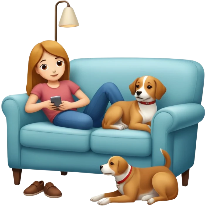 relaxing with dog emoji