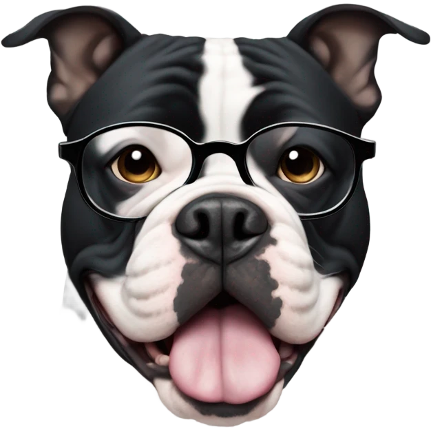 99% Black American Bully with tinted glasses emoji