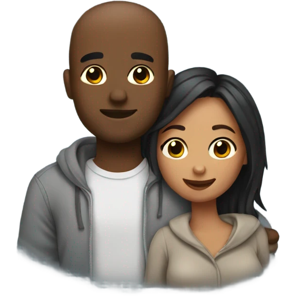 Cuddling mix couple  emoji