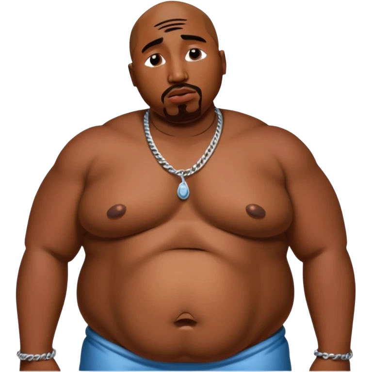 tupac, sobbing large tears, really fat and obese belly emoji