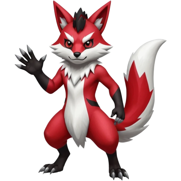 Shiny Red Anthro furry Zangoose-Obstagoon-Hybrid (full body) emoji