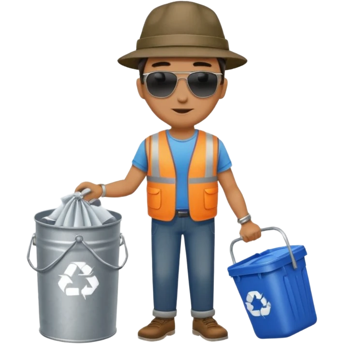 full side body man put the trash in can emoji