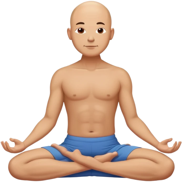 Bald dude doing yoga emoji