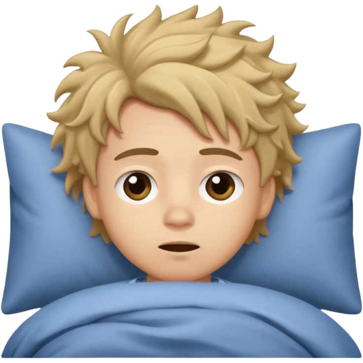 emoji- of a cute boy waking up in bed emoji
