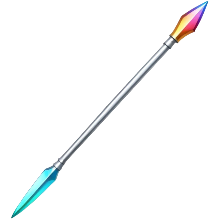 Long thin colorful spear emoji