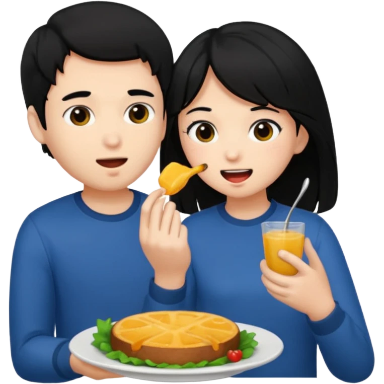 Black haired male eating a black haired girl ass emoji