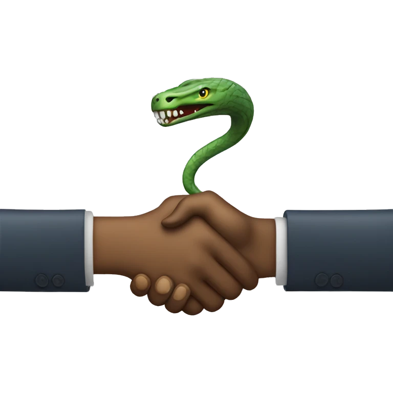 handshake with snakeeye emoji