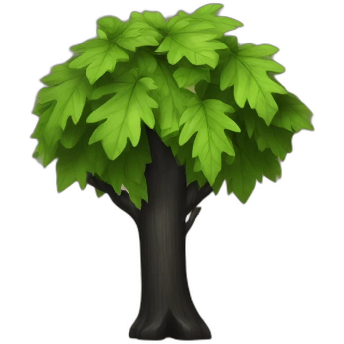 Black wood and leaf inspired top emoji