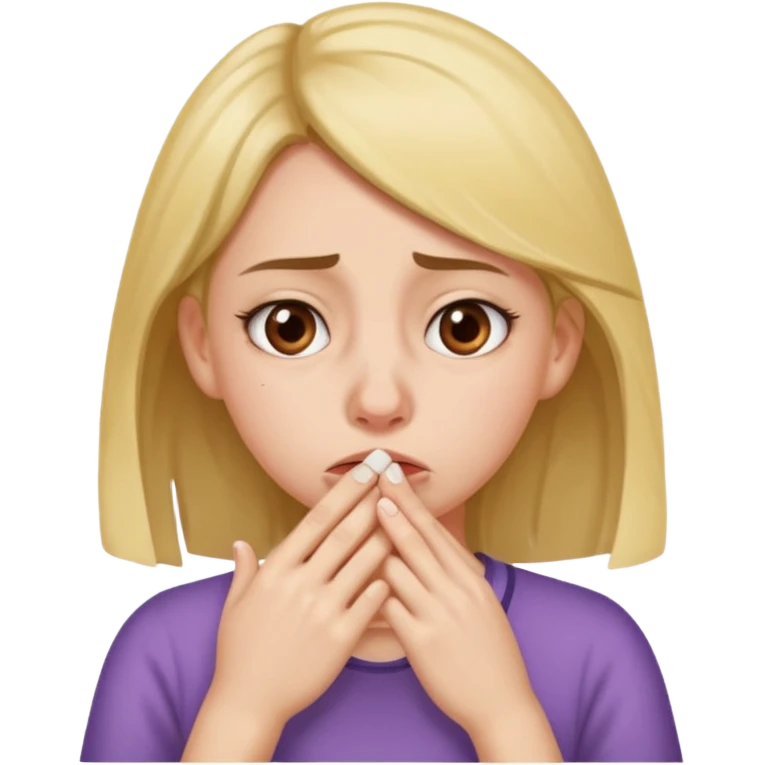 girl holding her nose because something else is stinky emoji