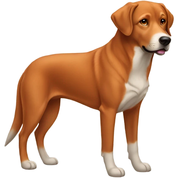  Handsome brown haired man and fox red labrador retriever emoji
