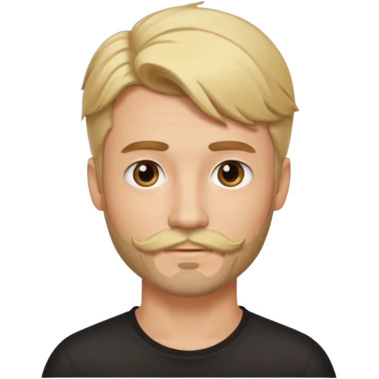 cute blonde guy with mullet and a dark beard with moustache emoji