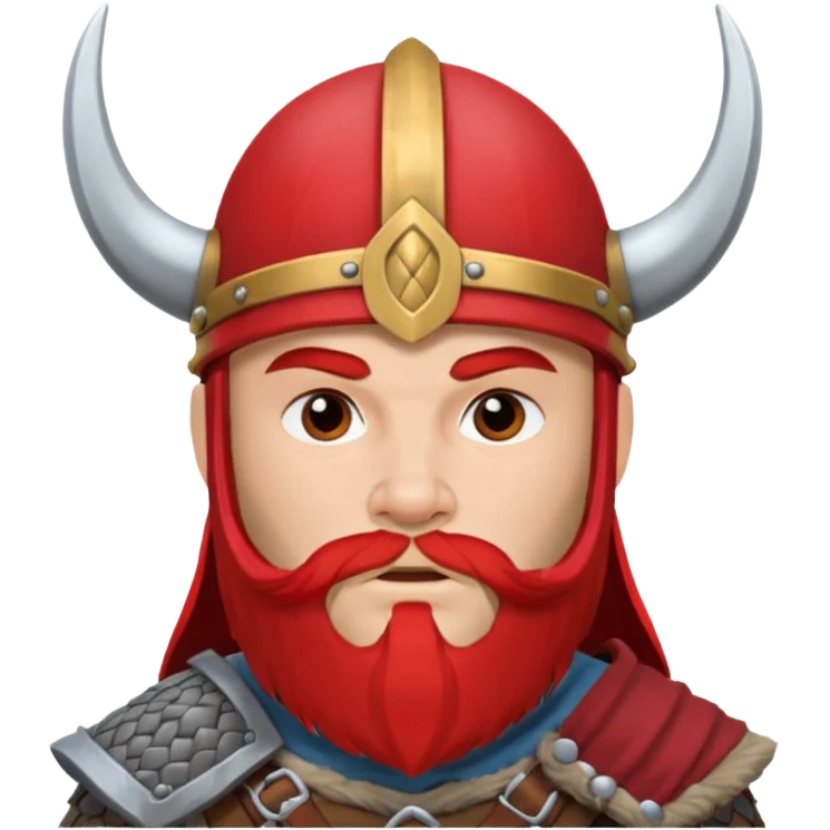 Viking avec casque rouge  emoji