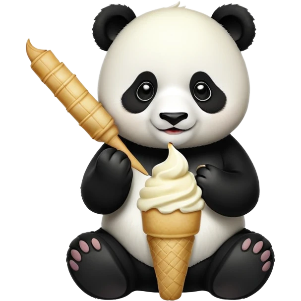 Panda eating ice cream emoji