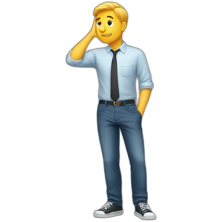 smart guy  standing tapping his head emoji