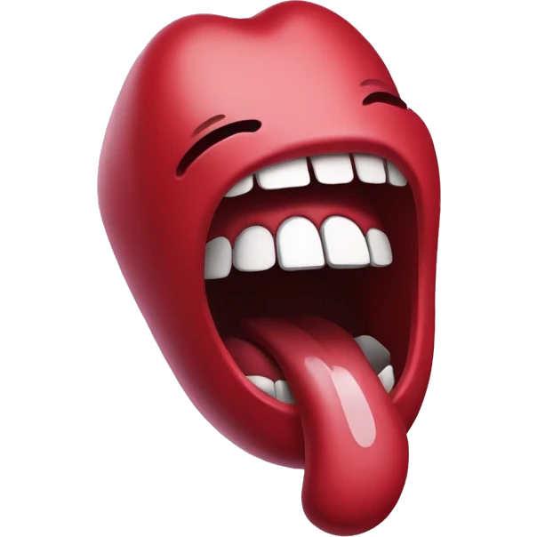 Anthropomorphized Screaming Lips Rock 'N Roll Tongue emoji