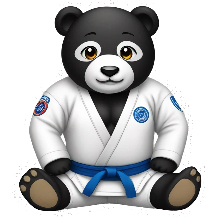 Panda wearing jiujitsu uniform emoji