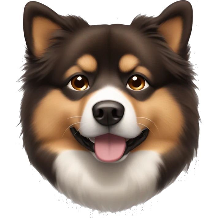 Finnish Lapphund brown. His nose and face is covered with dark brown spots emoji