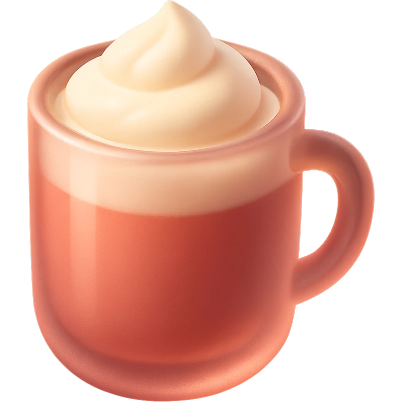 a pink mocha, cute and inviting emoji