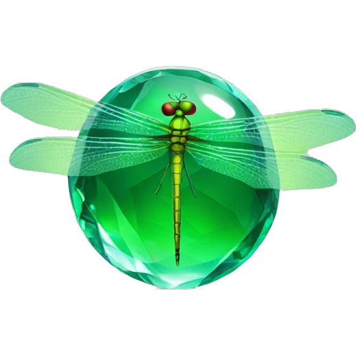dragonfly inside a green crystal orb emoji