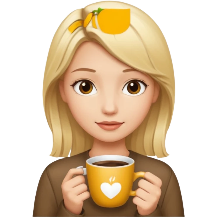 девушка с кофе emoji