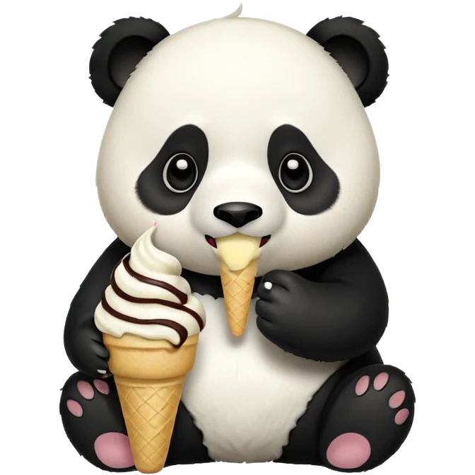 Panda eating ice cream emoji