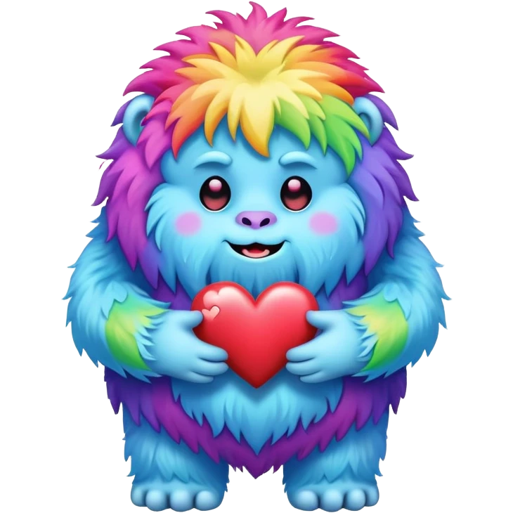 rainbow yeti heart hands emoji