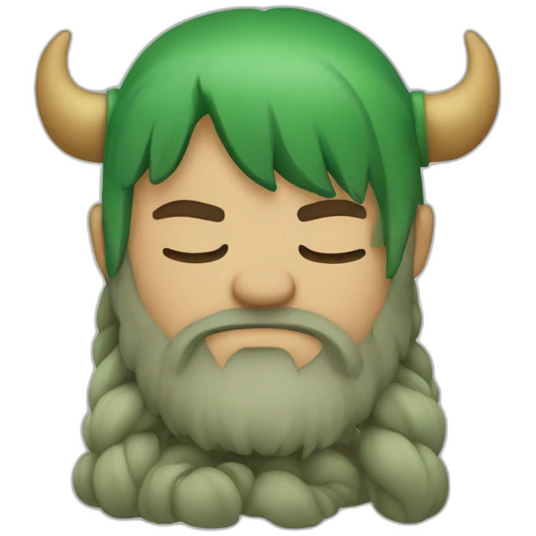 green haired viking sleeping emoji