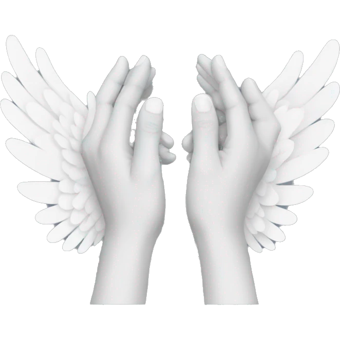 Hands making the shape of wings emoji