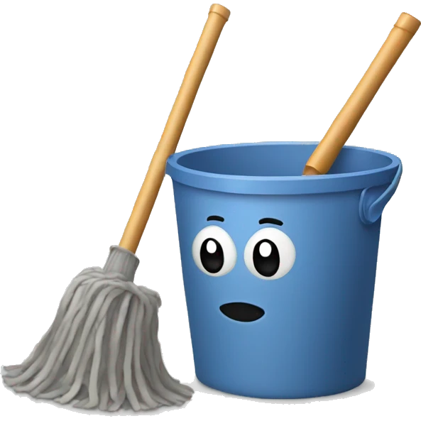 Bucket and mop emoji