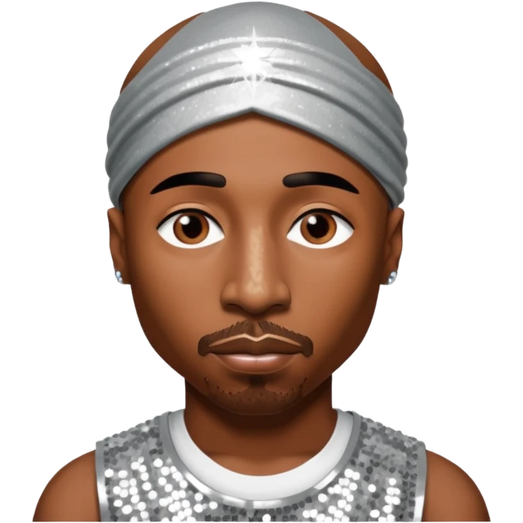 Tupac with silver sequin outfit emoji
