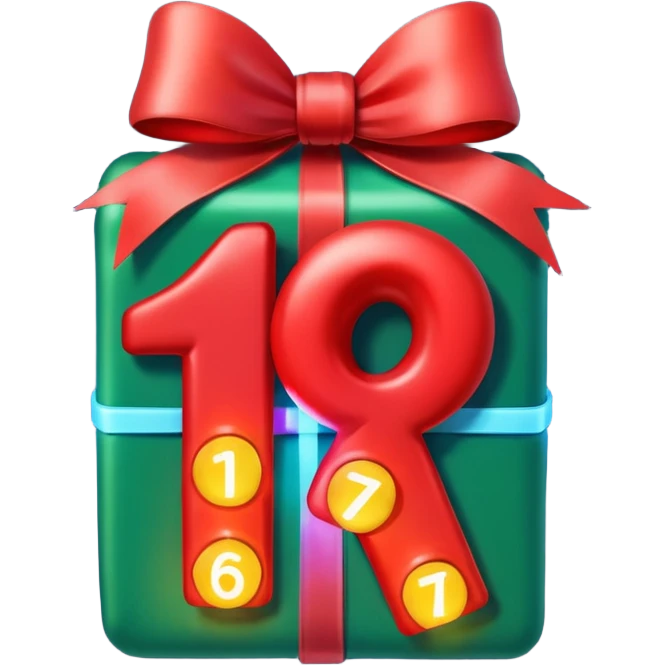 the number "1637" with Christmas lights wrapping it emoji