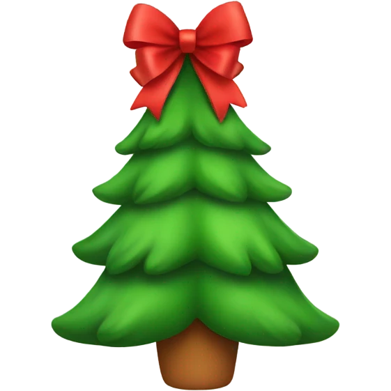 Christmas tree with a big red bow emoji