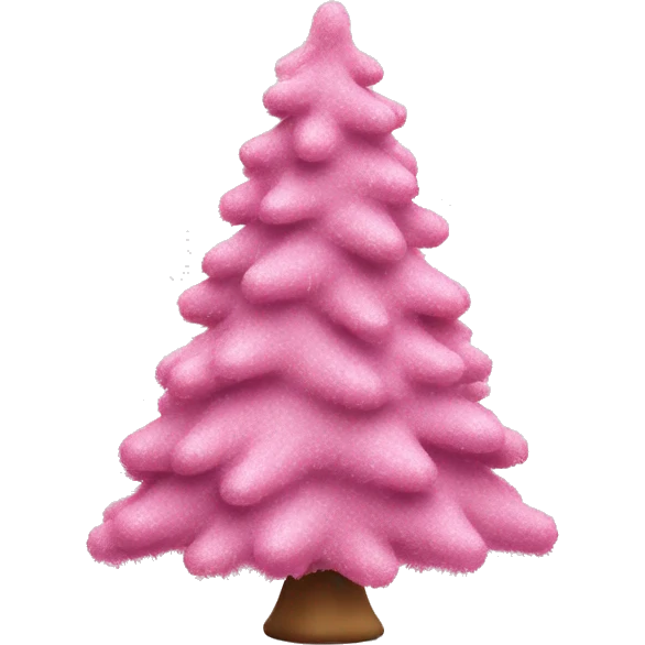 Flocked Christmas tree with pink ornaments  emoji