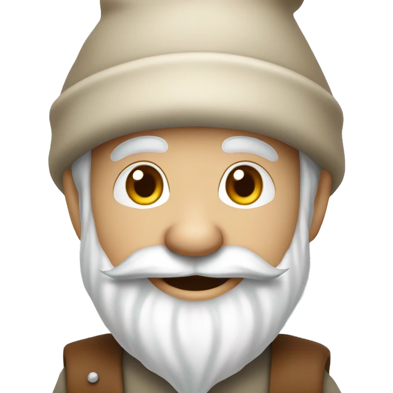 Smiling gnome with beige beanie  emoji