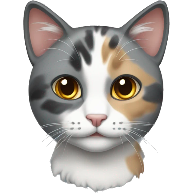 Grey calico cat emoji