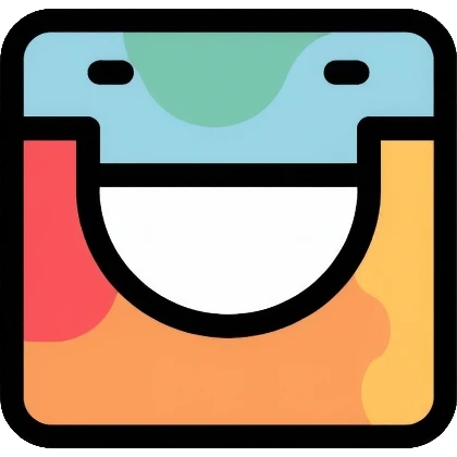 Simple website header logo with modern design emoji