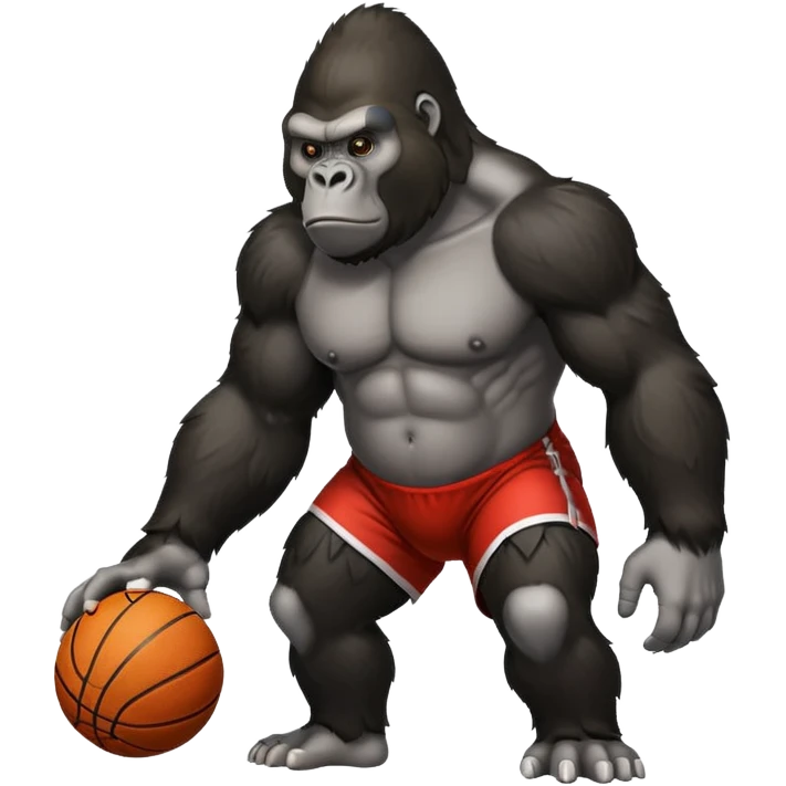 Gorilla blocking a basketball emoji