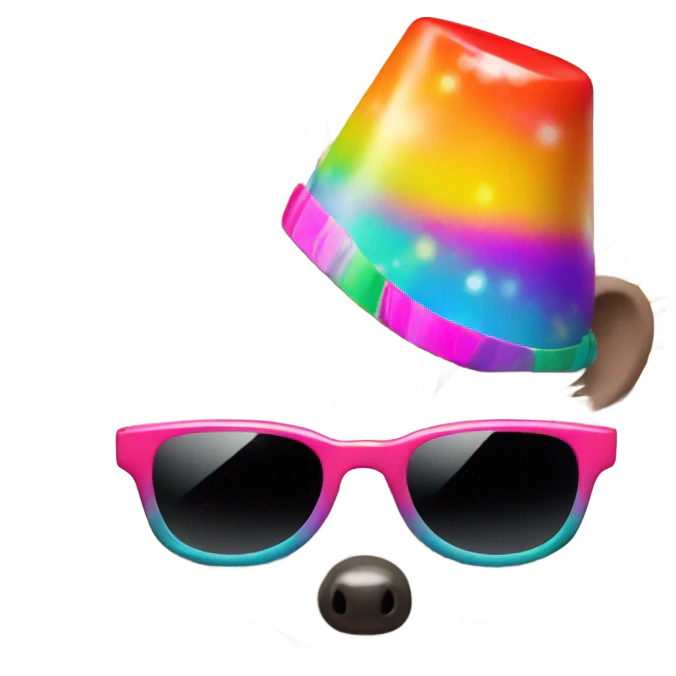 hedgehog with sunglasses and birthday hat emoji