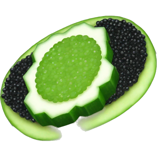 Black caviar on a piece of cucumber  emoji