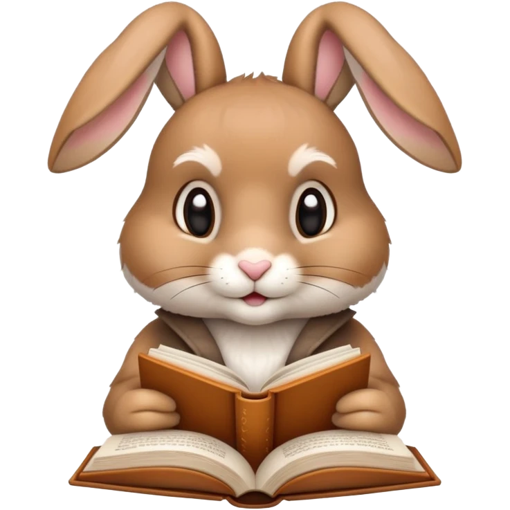 A rabbit oracle reading a book emoji