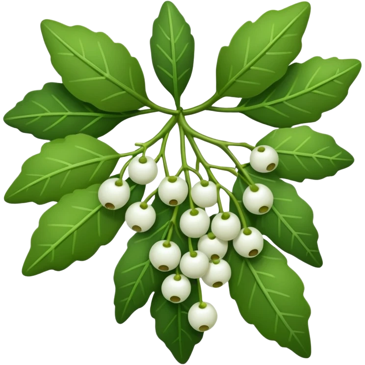 Mistletoe in bunch emoji