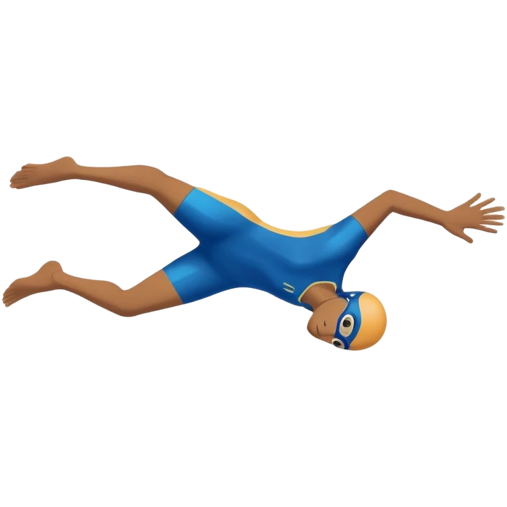 determined pool diver dives into a pool of confidence blue water underneath  emoji