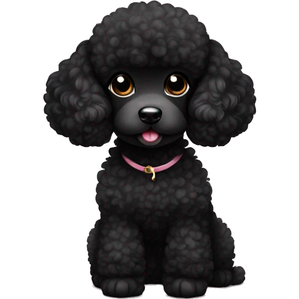 black poodle baby cute kawaii little emoji