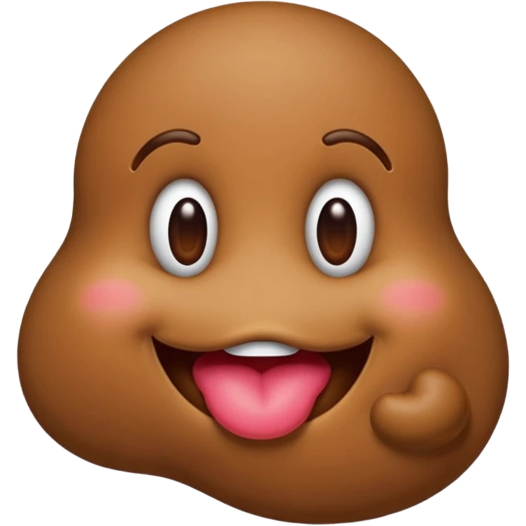 smiling poop emoji with puckered lips, sending a kiss, fun and silly emoji