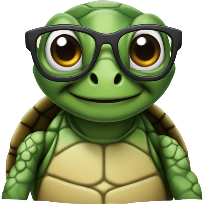 Turtle looking like a nerd emoji