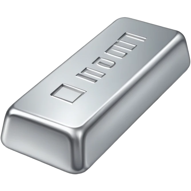 Shiny platinum metal ingot emoji