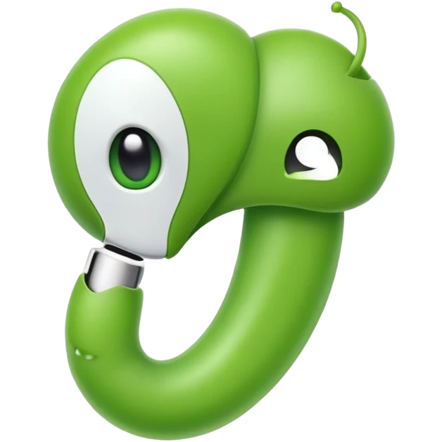 cute green pea with a single airpod in one ear emoji