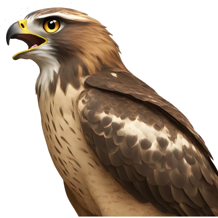 Hawk spitting emoji