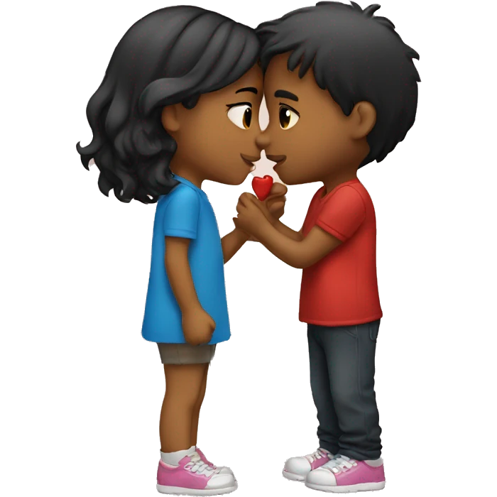 Girl kiss boy emoji