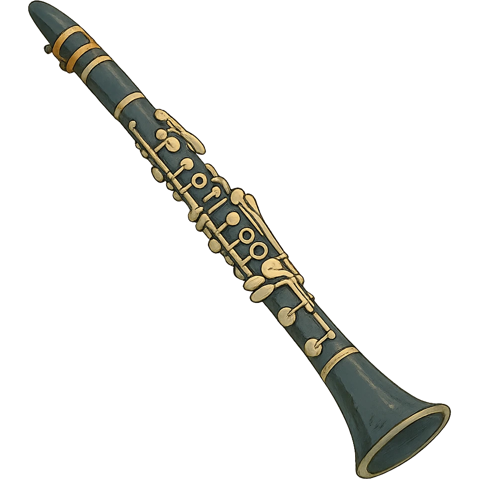 ghibli style clarinet with mouthpiece emoji